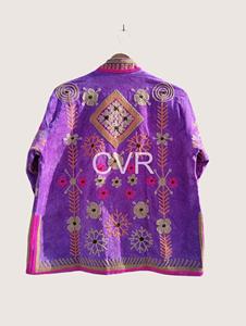 Chaqueta Bohemia con Cuello Mandarín, Bordado Floral, Manga Larga, Talla Grande, Ropa Exterior para Mujer, Estilo Casual de Otoño - Product Image 1