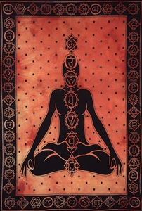 Tapiz de Pared con Estampado de Siete Chakras, Decoración para el Hogar, Tapiz de Algodón, Múltiples Colores, Hecho a Mano por Artistas Indios - Product Image 2