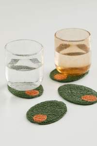 Posavasos redondo de cuentas de vidrio con patrón de rayas en espiral, hecho a mano, resistente al calor, para bebidas, para cocina, comedor, cafetería, bar. - Product Image 5