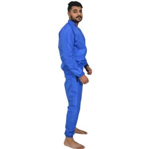 Ensemble de survêtement en polyester personnalisable pour homme, veste coupe-vent deux pièces, bleu, fermeture éclair, séchage rapide, coupe-vent, été - Product Image 4