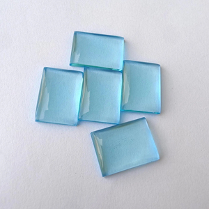 Pierre précieuse calibrée en quartz bleu AAA+ rectangulaire, cabochon à dos plat, pour la fabrication de bijoux, toutes tailles disponibles - Product Image 4