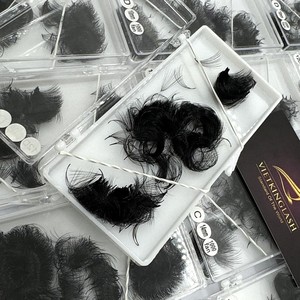 ขนตาปลอมแบบกลุ่ม ขายส่ง คุณภาพสูง 10D/14D/16D/20D  ดูเป็นธรรมชาติ สีดำด้าน ฐานแหลม - Product Image 2