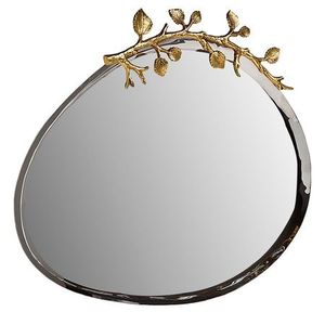 Round Acacia Wood Serving Tray with Olive Branch Handles Luxury Wooden Platter Decorative Home Dining Table Tray - Product Image 3