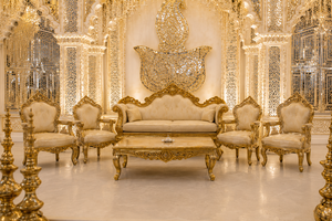 Luxury Indian Wedding <b>Mirror</b> Work Mandap Stage With Domes Exclusive Outdoor Theme Wooden Wedding <b>Mirror</b> Mandap USA - Product Image 4