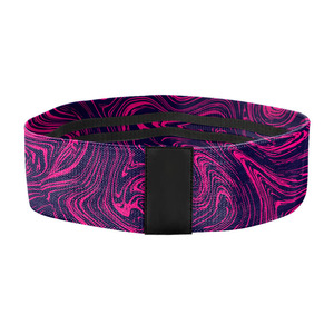 Bande de Résistance Hanche en Tissu Gris Durable Antidérapante – Bande de Fitness Robuste avec Bordure Néon pour Squats et Entraînement en Salle de Sport - Product Image 1