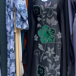 Abaya Modeste de Dubaï en Gros, Perlée et Pailletée, à Manches Longues, Traditionnelle Musulmane, Faite à la Main, pour Mariage, en Polyester Respirant, Col en V pour Femme - Product Image 1