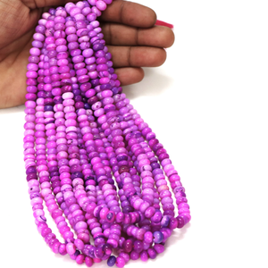 Hermosas cuentas de ópalo en tono púrpura, forma redonda y lisa, de 7-10 mm, cuentas de ópalo en tono púrpura, piedra preciosa lisa. - Product Image 1