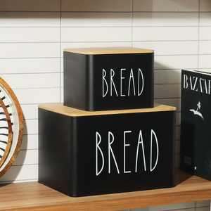 Contemporary Metal Bread Box Stylish Food <b>Storage</b> <b>Container</b> <b>for</b> <b>Kitchen</b> Countertop Pantry and Home Use - Product Image 4