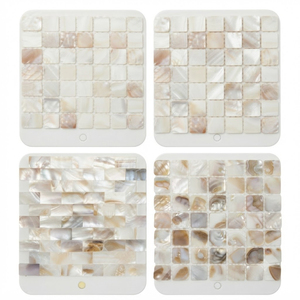 Black Mother of Pearl Coasters Luxury Mosaic Seashell Inlay Drink Coaster Round Iridescent MOP <b>Cup</b> <b>Mat</b> For Wholesale Corporate - Product Image 6