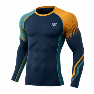 OEM Rashguard de compression à manches longues pour hommes, vêtements de sport pour la gym, avec logo et impression personnalisés - Product Image 1