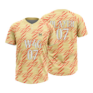 เสื้อเบสบอลแบบซับลิเมชั่นสั่งทำพิเศษสำหรับผู้ชาย แขนสั้น ระบายเหงื่อได้ดี ติดกระดุม 2 เม็ด ลายพิมพ์เรขาคณิต ทรงปกติ เสื้อผ้าสำหรับผู้ใหญ่ - Product Image 3