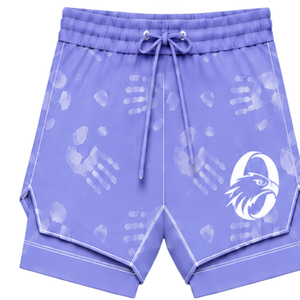 Lavender White <b>Swim</b> Set Sleeveless Racerback Tank <b>Top</b> with Matching Shorts Lightweight Quick Dry Training Performance Swimwear - Product Image 6
