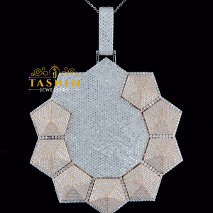 Pendentif en Moissanite VVS Vintage Plaqué Or Blanc, Bijou Hip Hop pour Mariages, Fêtes et Cadeaux – Disponible à l'Exportation - Product Image 6
