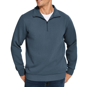 Sweat-shirt à col zippé pour homme, coupe classique, col montant, personnalisable avec impression sérigraphiée, en tissu épais, fabrication usine - Product Image 6
