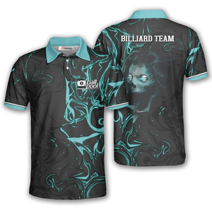 เสื้อโปโลพิมพ์ลายลูกบิลเลียด 8 ลูก สำหรับผู้ชาย แขนสั้น สวมใส่สบาย ระบายอากาศได้ดี ผลิตจากผ้าโพลีเอสเตอร์ทอ เหมาะสำหรับเล่นกีฬา - Product Image 3