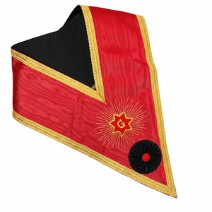Collier de grade de Grand Officier Actif du Rite Français, degrés supérieurs, avec franges dorées et motif maçonnique brodé, Régalia Cérémoniel - Product Image 6