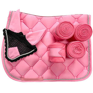 ชุดอุปกรณ์รองอานม้าแบบขายส่ง พร้อมที่ปิดหูม้า รองขา มีสไตล์ สำหรับกีฬาขี่ม้ากระโดดและเดรสสาจ  บุด้วยผ้าฟลีซ - Product Image 3