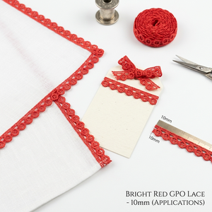 Encaje Guipur Rojo Tradicional de Lujo al por Mayor, 10 mm, 20 Metros, Ecológico, para Ribetes de Lencería, Accesorios para el Cabello y Manualidades - Product Image 4