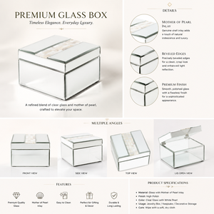 Luxury <b>Silver</b> Mirror Glass Decorative Storage Box Set Dragonfly <b>Knob</b> Premium Jewelry Vanity Organizer Boxes Home Decor Lacquered - Product Image 3