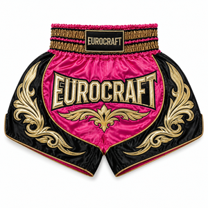 Pantalones Cortos de Muay Thai MMA para Hombre, OEM, Satinados, Bordados, Cintura Media, Cierre con Cordón, Deportivos, 100% Poliéster, Secado Rápido - Product Image 3