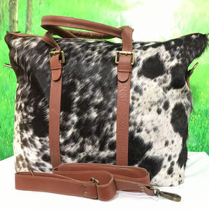 Sac à main d'épaule de créateur pour femme, en cuir véritable avec fourrure, élégant, grand format, avec fermeture éclair, vente en gros LHTB-0056 - Product Image 1