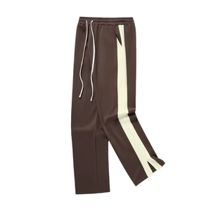 Customized Heavyweight 420G Side Webbing Embroidered Sweatpants Loose Leg Straight Pants Drawstrings Cotton Men's <b>Trousers</b> - Product Image 6