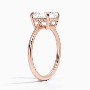Anillo de compromiso de moissanita de 2 quilates con corte Asscher, anillo nupcial solitario con diseño de tallo dividido esculpido - Product Image 6
