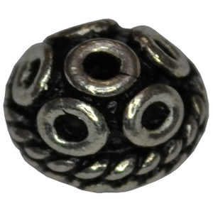 Perles en argent sterling oxydé de 6 mm, perles ethniques en argent sterling, fabricant de perles et composants en argent pour la fabrication de bijoux - Product Image 1