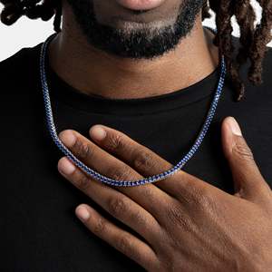 Collier Tennis en Argent Sterling 925 Plaqué Or 14K Style Hiphop Unisexe pour Usage Quotidien - Product Image 3