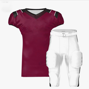 Custom Logo American Football Uniform Unisex Fitted Jersey <b>Pants</b> Set Sublimated Moisture Wicking Polyester/<b>Spandex</b> Gold Pink - Product Image 6