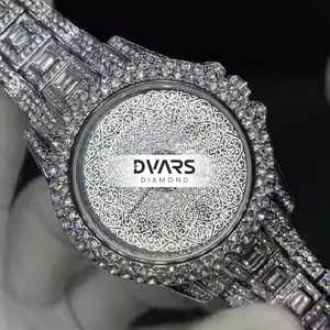 นาฬิกาข้อมือผู้ชายทรงแปดเหลี่ยมประดับเพชรโมอิสซาไนต์แบบ Iced Out ตัวเรือนสแตนเลสสตีลสีโรสโกลด์สองสีสั่งทำพิเศษ - Product Image 1