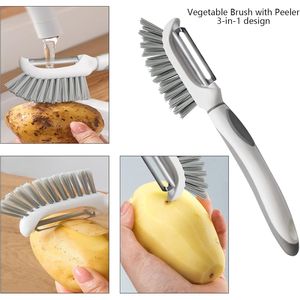Cepillos Flexibles para Frutas y Verduras, Cepillo para Limpiar Alimentos con Pelador para Limpiar Frutas y Verduras - Product Image 4