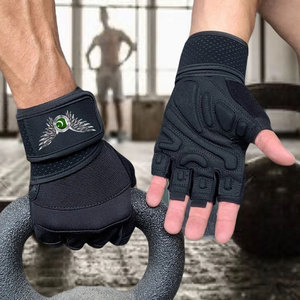<b>Half</b> Finger Gym Gloves With Adjustable Wrist Strap Non <b>Slip</b> Breathable Gym Gloves for Weight Lifting Unisex Fitness Training - Product Image 4