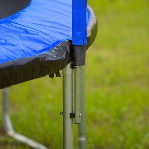 Trampoline bleu de 15 pieds avec panier de basket, gonfleur et échelle, 6 pièces, filet de sécurité supplémentaire, manchons de poteaux - Product Image 5