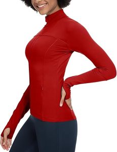 Top Deportivo de Manga Larga con Cuello Alto y Cremallera para Mujer, Color Rosa, Transpirable, de Spandex y Poliéster, Ajuste Ceñido, con Bolsillos - Product Image 2