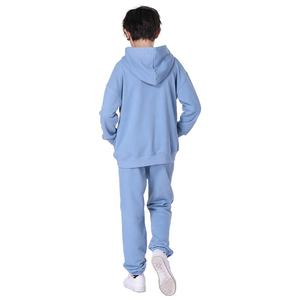 เสื้อสวมหัวผ้าฟลีซสัมผัสนุ่มสบายๆสำหรับเด็กเสื้อมีฮู้ดและกางเกงวิ่งมีกระเป๋าหน้าชุดวอร์มเล่นกีฬาออกกำลังกายเล่นยิมเสื้อสวมหัว - Product Image 6