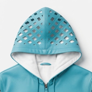 Chaqueta de Cuero Genuino con Capucha y Diseño Calado, Transpirable, Casual, con Cierre Frontal, Unisex, para Verano - Product Image 4