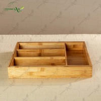 Bandeja Organizadora de Cubiertos Plegable y Portátil de Bambú Pintado a Mano con Laca, Inserto Ecológico Premium para Cajones