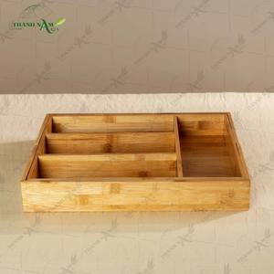 Organisateur de couverts en bambou artisanal, plateau de rangement écologique de qualité supérieure, insert de tiroir en bambou pour le rangement de cuisine - Product Image 6
