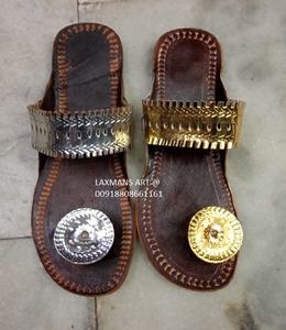 Chaussures à la mode daim cuir dames chaussures de l'inde cuir hippie chaussures en cuir chaussures décontractées en cuir kolhapuri chaussures de mode en cuir - Product Image 1