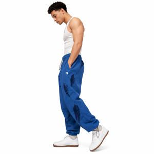 Pantalon de survêtement imprimé pour homme, taille élastique avec cordon de serrage, style streetwear décontracté, poches, respirant, en polyester mi-lourd - Product Image 4