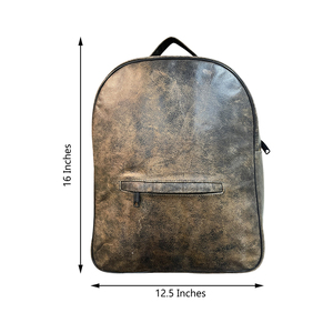 Mochila de Cuero Marrón Vintage con Bolsillo Frontal con Cremallera, Asa Superior, Fabricante Personalizado, para Viajes Diarios, Senderismo y Camping - Product Image 1