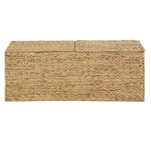 Premium Water Hyacinth Storage Basket With Lid, Large Handcrafted Wicker Bed End <b>Trunk</b> Organizer Manufacturer Vietnam - Product Image 1