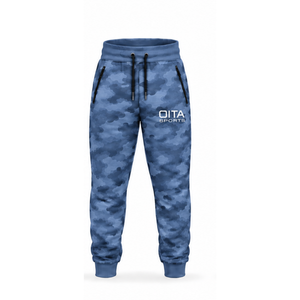 Conjunto Deportivo Unisex de Camuflaje Azul Denim, Sudadera con Cremallera Completa y Pantalones Jogger, Ropa Deportiva Casual Personalizada para Entrenamiento - Product Image 2