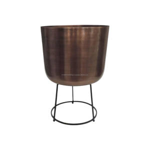 Set of 2 Gardening Metal <b>Pot</b> <b>Planter</b> Modern Minimalist Design Black Powder Coated <b>Planters</b> for Garden and Gardening - Product Image 5