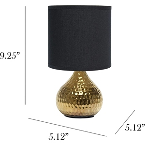 New design Hammered Gold <b>Table</b> Lamp Luxury Black Fabric Shade Elegant Metal <b>Bedside</b> Light Nightstand Bedroom Hotel Decor Accent - Product Image 6