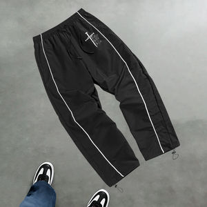 Pantalones deportivos con estampado cruzado para hombre, pantalones ligeros y transpirables con cordón, ropa informal para entrenamiento físico, estilo Retro - Product Image 5