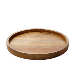 Plateau à café en bois de foresterie foncé d'acacia véritable décoratif de haute qualité incroyable américain superbe plateau de service décoratif de table - Product Image 5