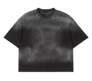 Custom Manufacturer 300gsm Heavyweight Mock Neck Thick <b>Collar</b> Embroidery Oversized Drop Shoulder Boxy Cropped <b>t</b> <b>Shirt</b> for Men - Product Image 2