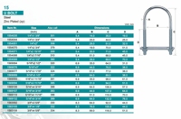 Boulons en U en acier certifiés ISO, zingués, pour usage industriel, marque HANLIX, supports de fixation pour murs et sols
